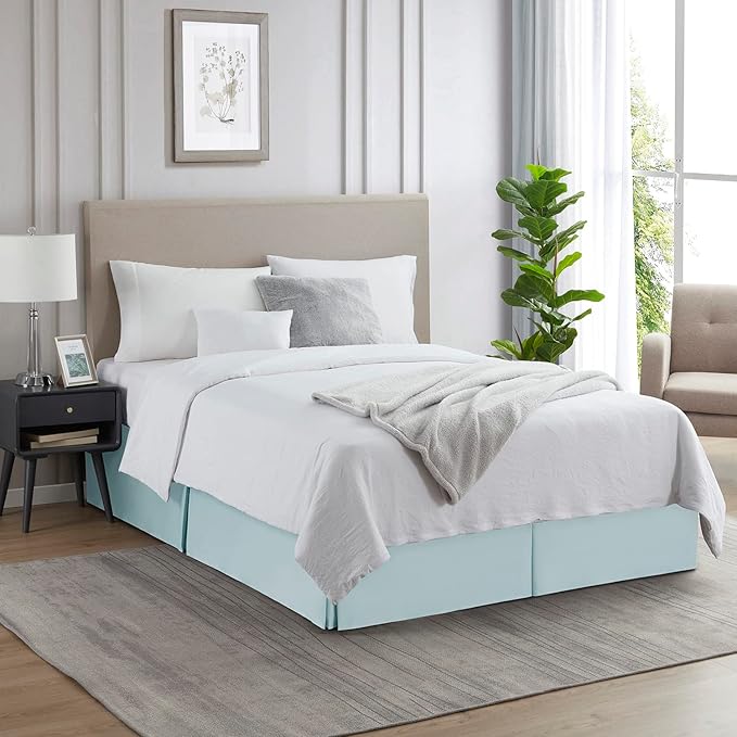 Nestl Light Baby Blue Bed Skirt Cal King Size - Image 4