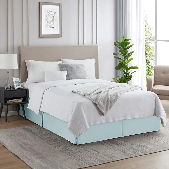 Nestl Light Baby Blue Bed Skirt King Size - Image 4