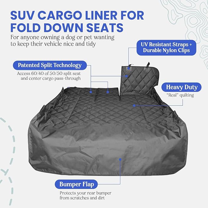 4Knines Split Cargo Liner for SUV – For Dogs & Pets, Heavy-Duty, Waterproof - Image 3