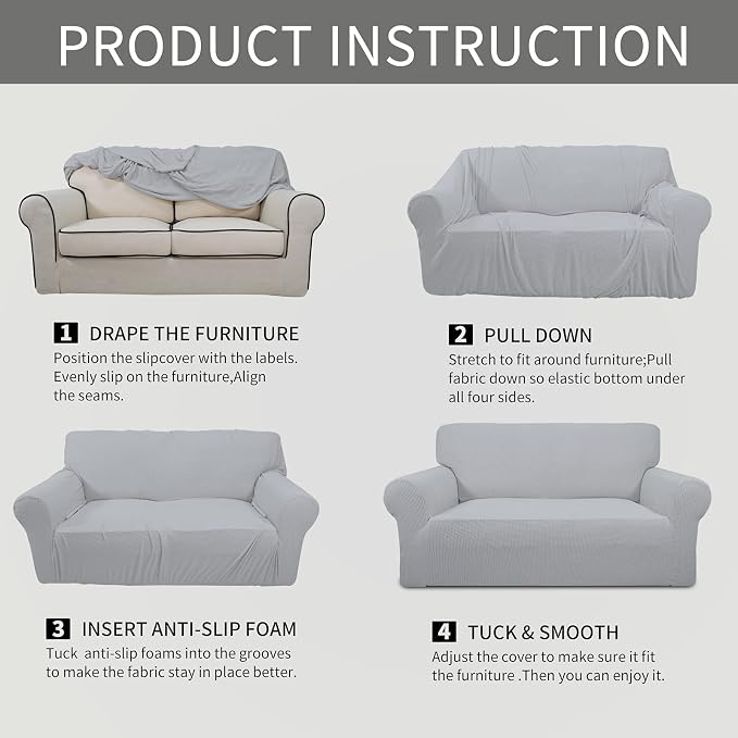 Easy-Going Stretch Sofa Slipcover 1-Piece Sofa Cover Furniture Protector Couch - Image 8