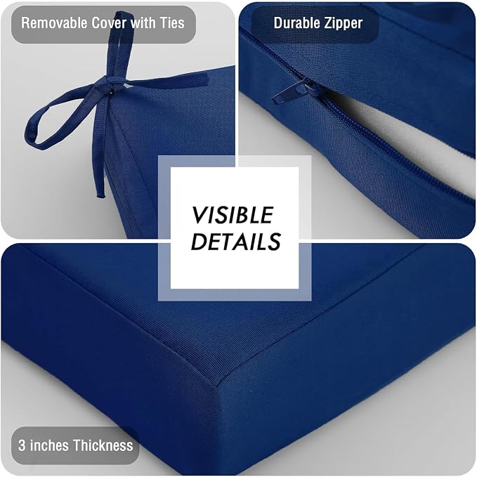 idee-home Outdoor Cushions for Patio Furniture, Outdoor Seat Cushions 19x19 - Image 5