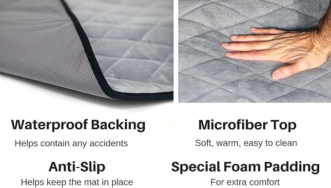 4Knines Extra Large Dog Crate Mat – Waterproof, Machine Washable Crate Mat – - Image 4