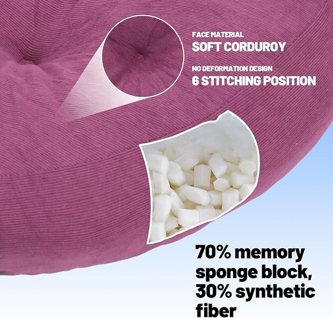 Meditation Floor Pillow Set of 2, Round Large Pillows Seating - Image 4