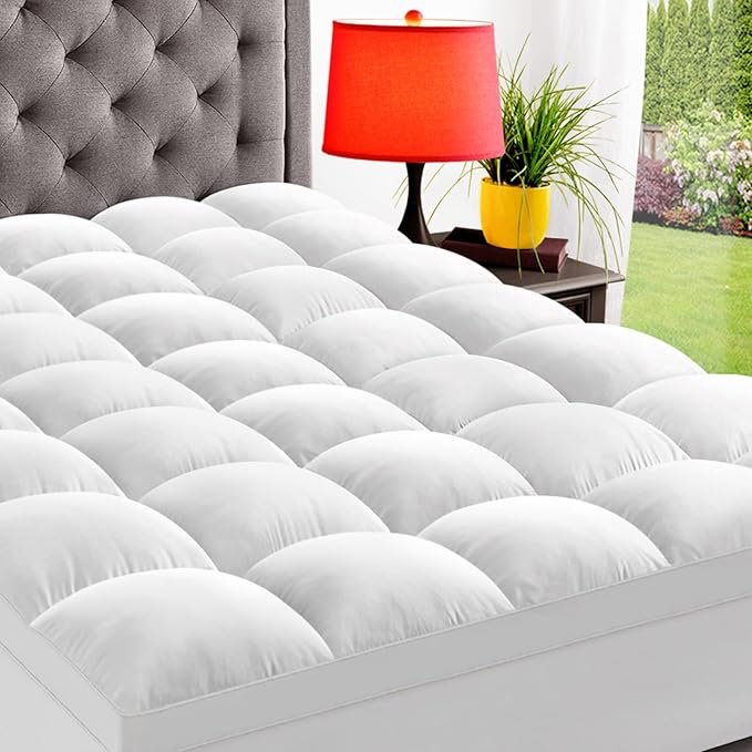 ELEMUSE Full Mattress Topper for Back Pain, Extra Thick Mattress Pad Cover by ELEMUSE