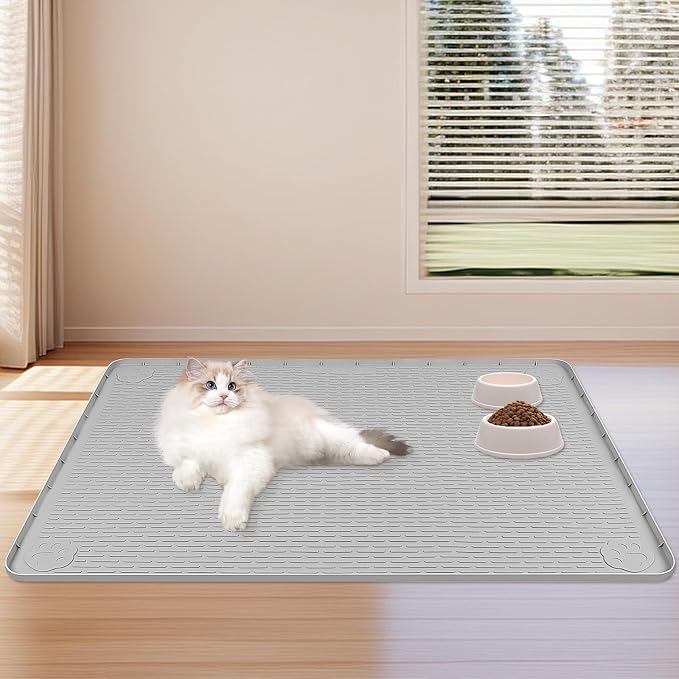 Dog Food Mat, Extra Large 40" x 28" Silicone Pet Feeding Mat - Image 7