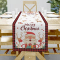 Christmas Table Runner, Merry Christmas Santa Claus Linen Table Runner by Hliyty