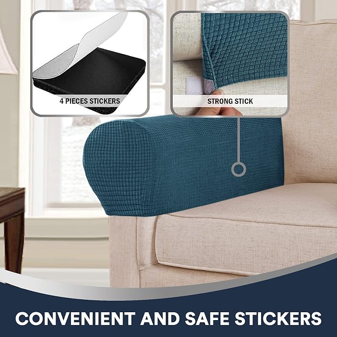 Stretch Sofa Arm Covers Spandex Jacquard Anti-Slip Couch Arm Covers - Image 5