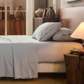 100% Linen Sheet Set King Size Extra Deep Pocket Fits 18-24 Inch Mattress by overket