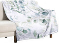 Eucalyptus Leaf Throw Blanket, Watercolor Floral Spring Botanical Green Plants by JanJCurt