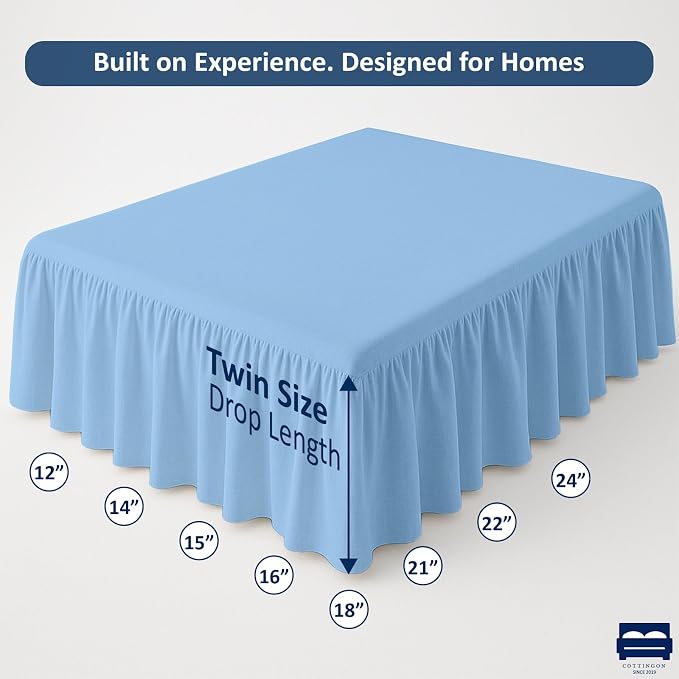Ruffled Bed Skirt with Split Corners-Dust Ruffle - Image 5
