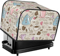 Beige Coffee Love Heart 4 Slice Toaster Cover, Waterproof Toaster Dust Cover by Unknown