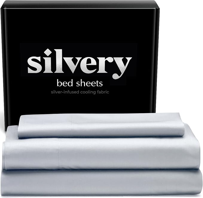 Silvery Silver Infused Bed Sheets Set by Silvery