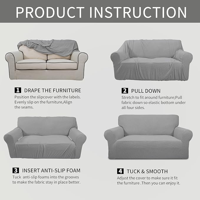 Easy-Going Stretch Oversized Loveseat Slipcover 1-Piece Sofa Cover Furniture - Image 6