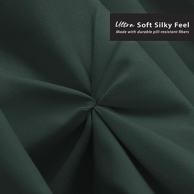 Nestl Forest Green Bed Skirt Full Size, Pinch Pleat Full Bed Skirt, Hotel - Image 5