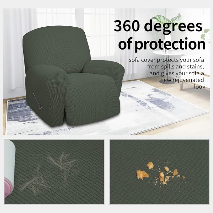 Easy-Going 4 Pieces Oversized Recliner Stretch Sofa Slipcover Sofa Cover - Image 3