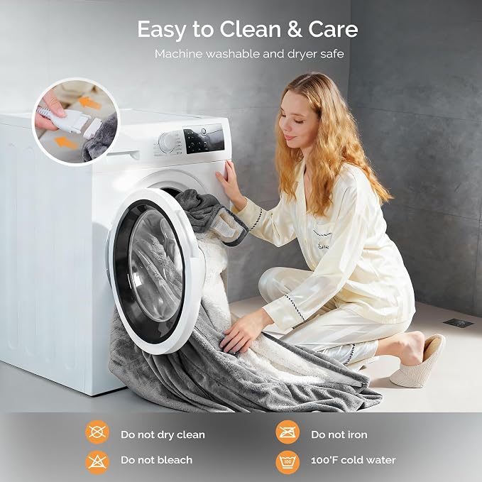 Heated Blanket Electric Blanket Twin 62"x84" Fast Heating Electric Blanket - Image 6