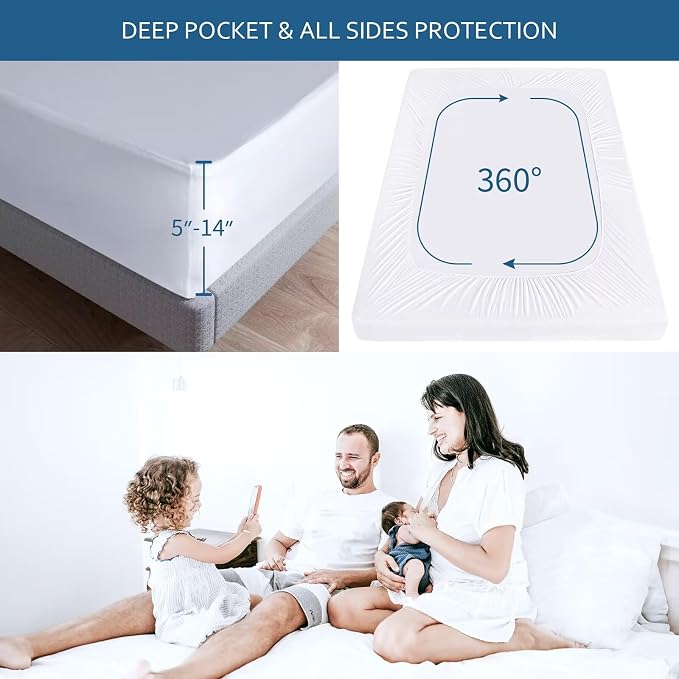 Moonsea Waterproof Mattress Protector Full Size, Mattress Cover Protector - Image 2