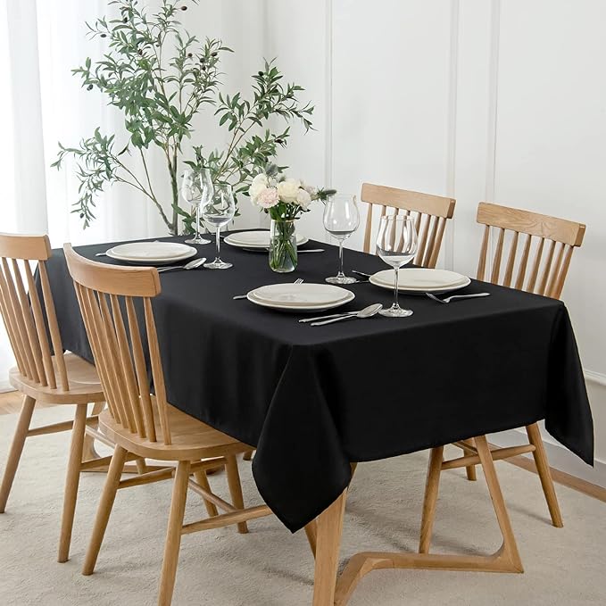 maxmill Slubby Texture Tablecloth Water Resistance Antiwrinkle Spillproof Soft by maxmill