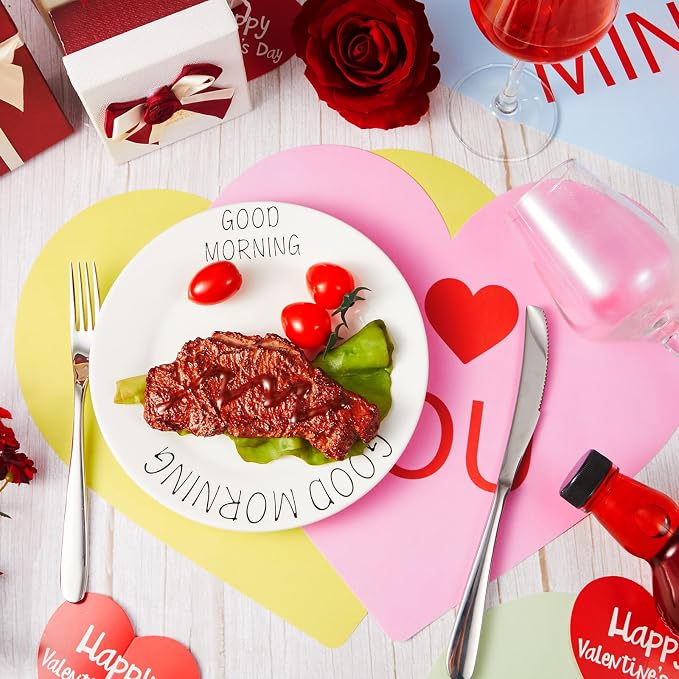 Harloon 100 Pcs Valentine's Day Paper Placemat Bulk 13.4”x 11.8” Disposable - Image 4