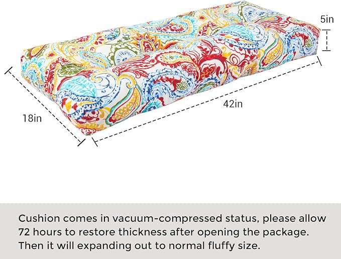 FUNHOME Outdoor Bench Cushion 42 x18 inch - Image 3
