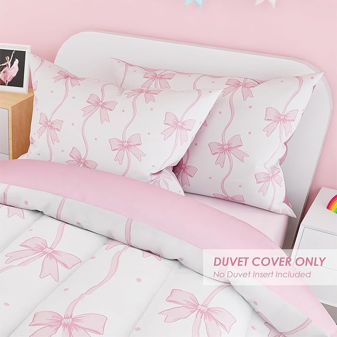 SANDJEST Bow Duvet Cover Sets Full Size - Image 5