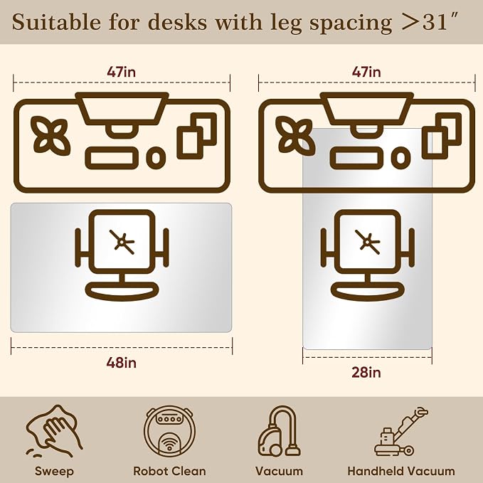 28"x48" Tempered Glass Office Chair Mat - Image 3