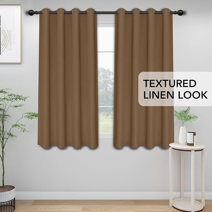 Easy-Going Linen Look Blackout Curtain Grommet Window Curtain Drapes - Image 2