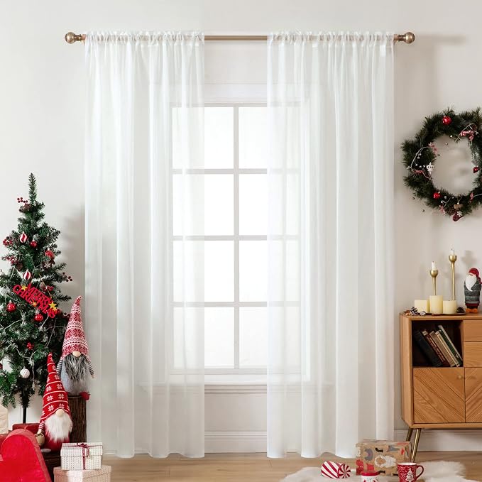 MIULEE Ivory Window Sheer Curtains by MIULEE
