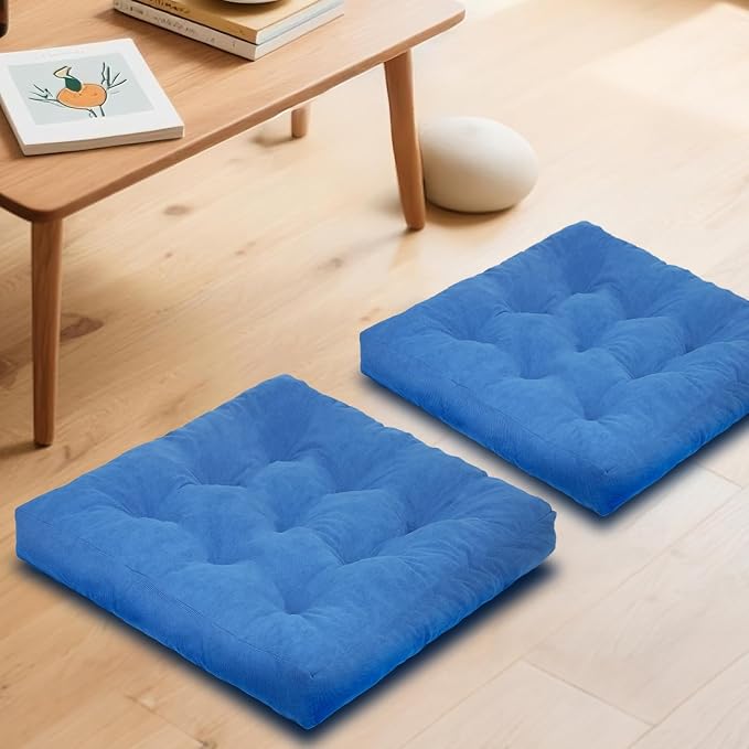 Meditation Floor Pillow Set of 2, Square Large Pillows Seating by Unknown