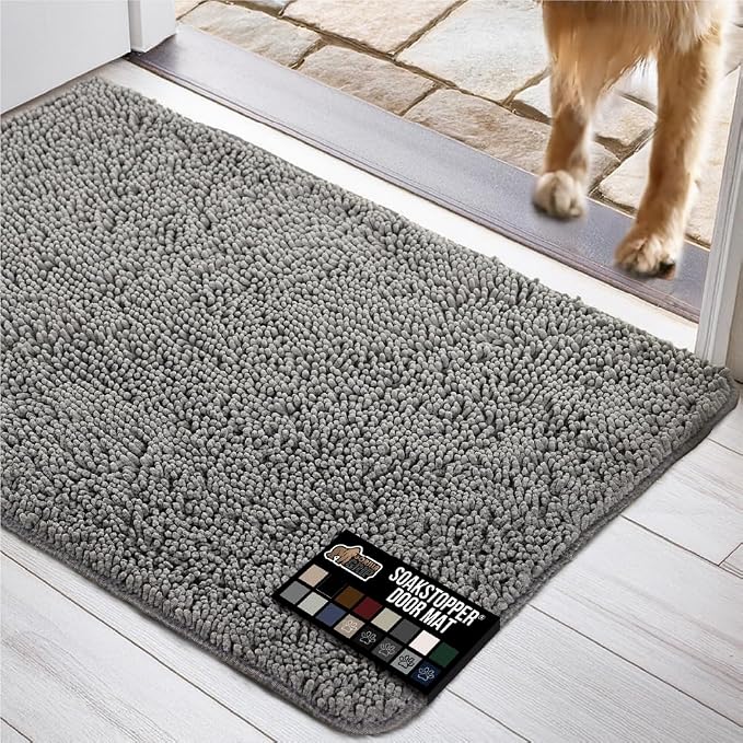 GORILLA GRIP SOAKSTOPPER Dog Door Mat, Machine Washable Rug Absorbent Doormat by GorillaGrip