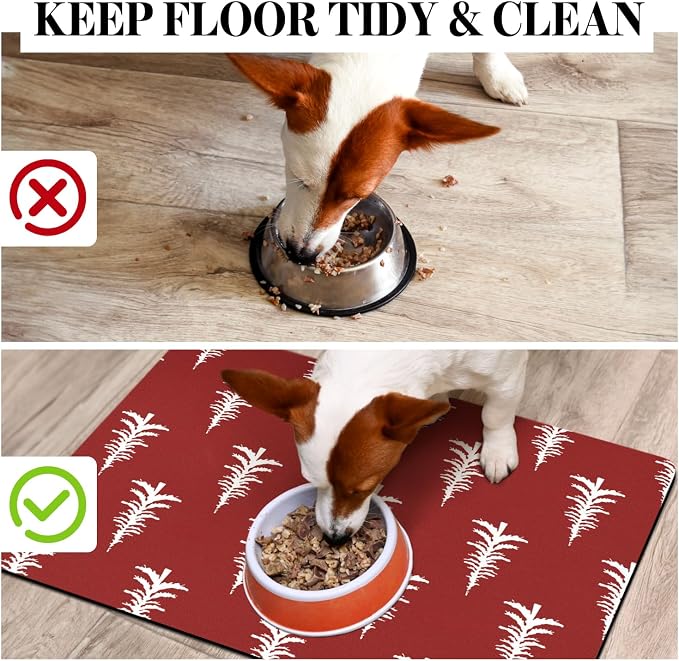 Dog Cat Food Mats for Floors, Absorbent Dog Bowl Mats for Food and Water - Image 3