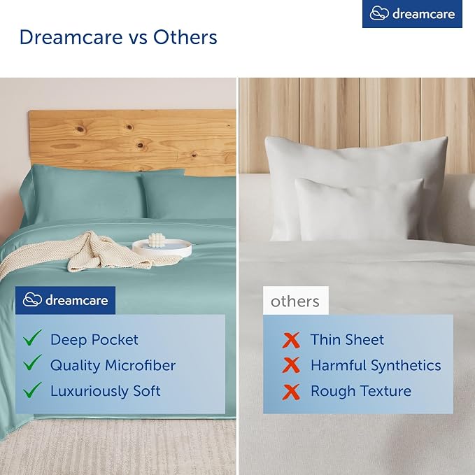 DREAMCARE King Size Sheets Set – 4 pcs Cooling Sheets – up to 21” Deep Pocket - Image 8