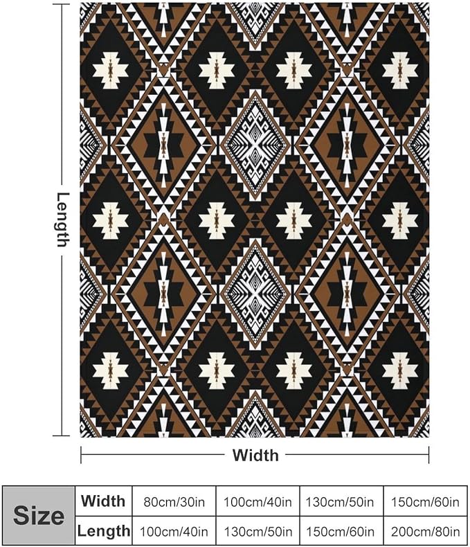 Rustic Western Throw Blanket, Southwestern Bohemian Ethnic Style Native Aztec - Image 2