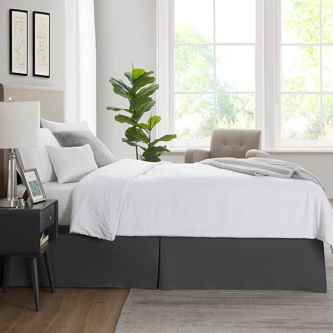 Nestl Dark Gray Full Bed Skirt - Image 7