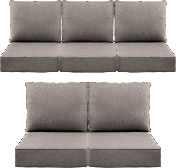 Luxury 6" Outdoor Cushions for Patio Furniture, Fade Resistant Couch Chair by Pugire