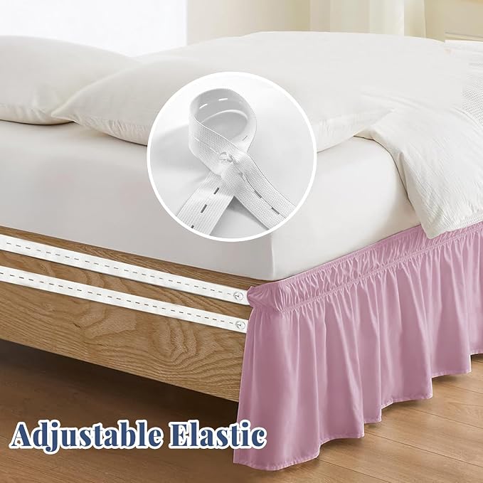 King Bed Skirt, Elastic Wrap Around Bed Skirt King Size, Bed Skirts - Image 4