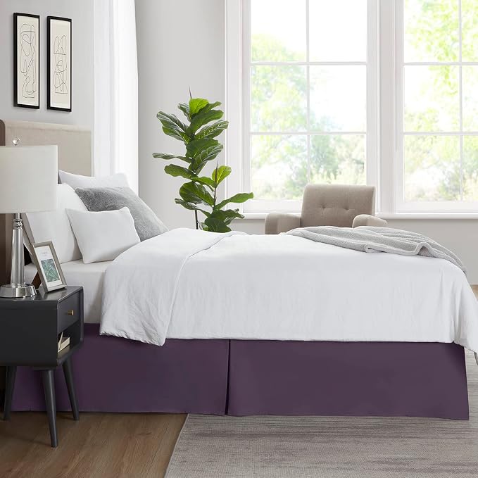 Nestl Dark Purple Twin Bed Skirt - Image 7