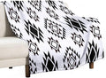 Boho Throw Blanket, Vintage Tribal Aztec Printed Flannel Blanket by JanJCurt