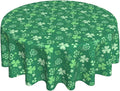 St.Patrick's Day Tablecloth Round 70×70 Inch, Spring Green Luck Shamrock by QANOK