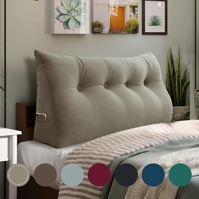 Wedge Headboard Pillow Dorm Room Reading Pillow Back Support by HOMECOZY