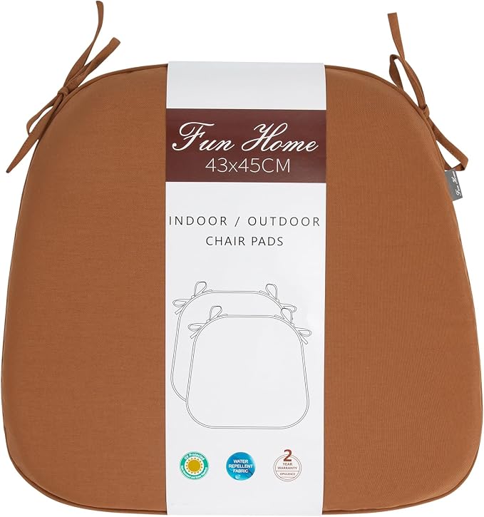 Outdoor Chair Cushions Set of 2, Patio Seat Cushion 17"x16"x2", U-Shaped Dining - Image 3