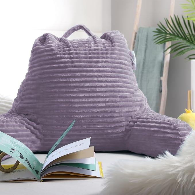 Nestl Reading Pillow with Shredded Memory Foam, Luxe Cut Plush Back Pillow - Image 9
