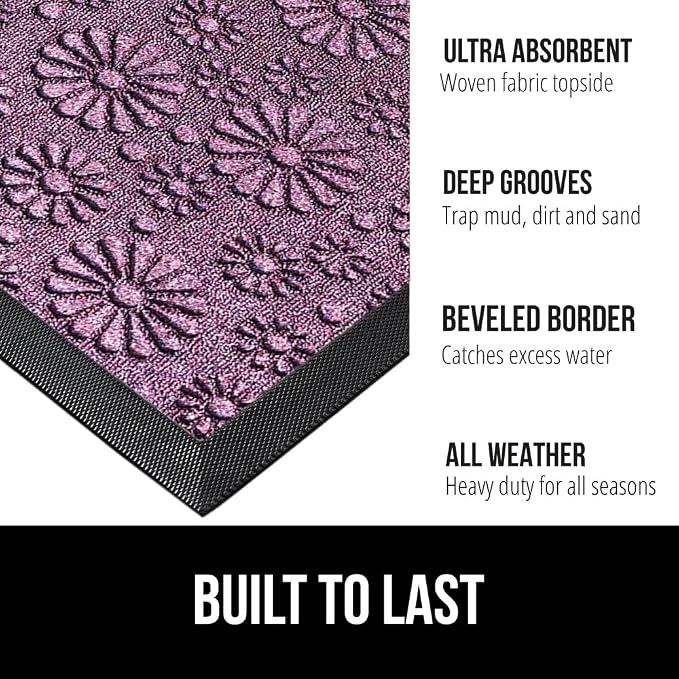 GORILLA GRIP 100% Waterproof All-Season WeatherMax Doormat, Durable Natural - Image 2