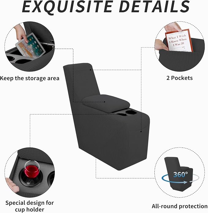Easy-Going 2-Piece Recliner Console Cover - Image 3