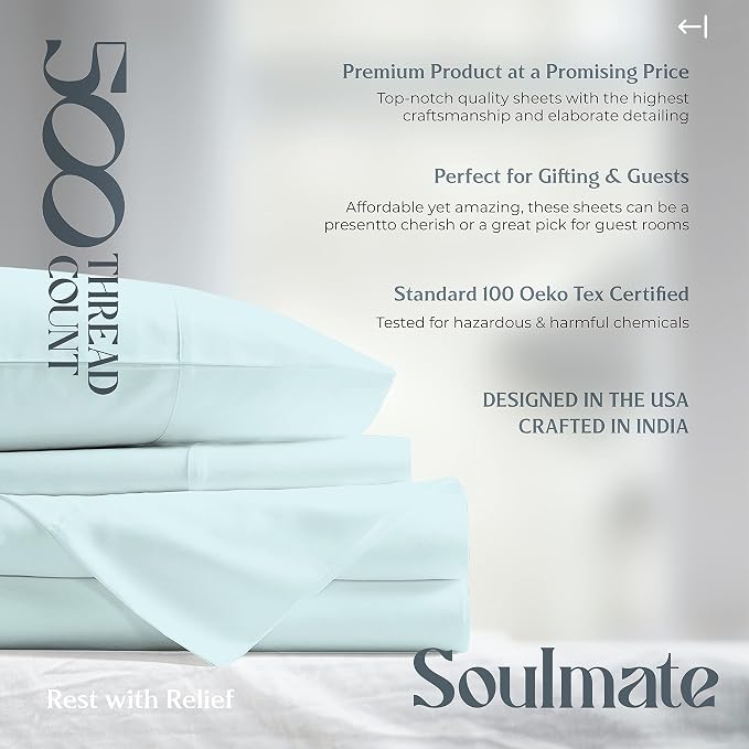 Mayfair Linen 100% Cotton Bed Sheets Queen Set - Image 8