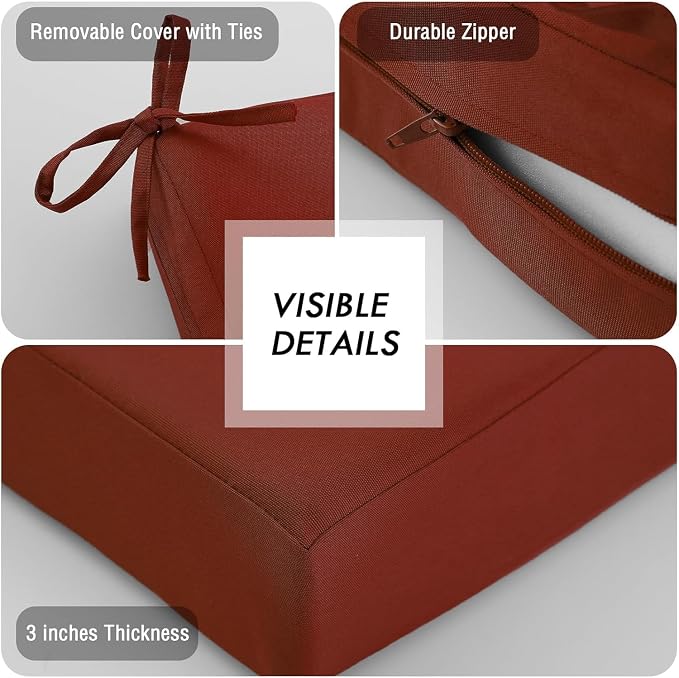 idee-home Outdoor Cushions for Patio Furniture, Outdoor Seat Cushion, - Image 5