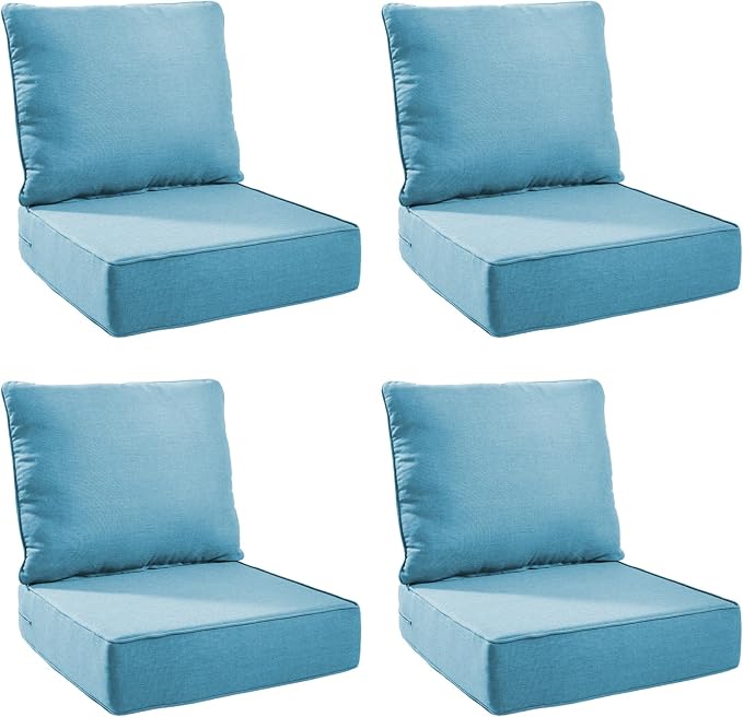 Outdoor Cushion Set for Furniture Patio Furniture, UV Resistant, Water Resistant by PLANNTONNEO