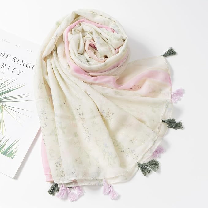 Scarf for Women Lightweight Soft Floral Leopard Printed Scarves Fall Winter - Image 4