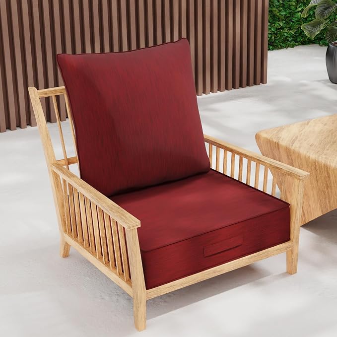 Outdoor 24''x 24''x 6'' Olefin Water-Resistant Deep Seat Cushion Set, Weather - Image 8