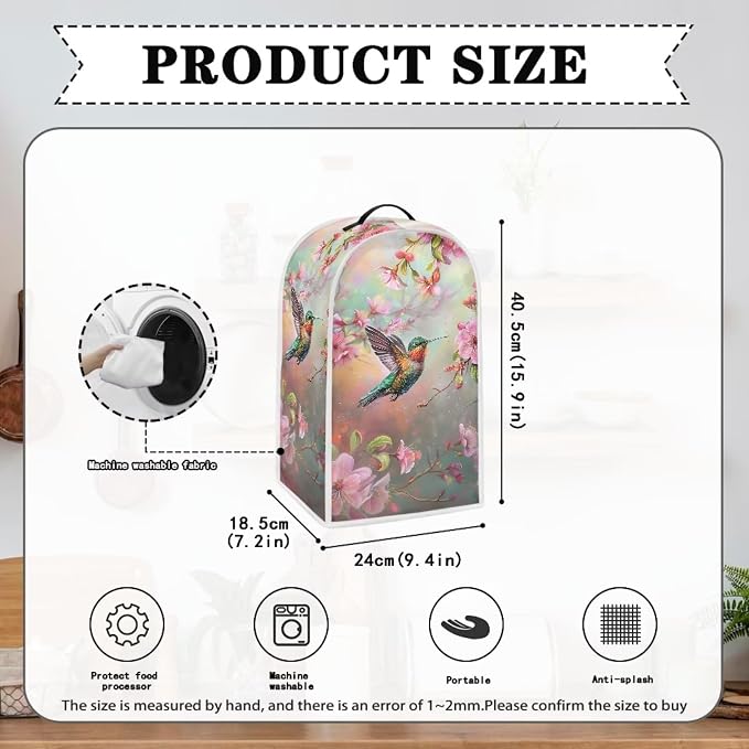 Hummingbird Blender Cover Washable Kitchen Toaster Cover Floral Pattern Bread - Image 4